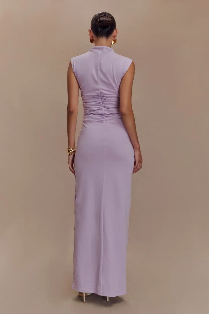 Meshki Elliot High Neck Sleeveless Maxi Dress in Lilac - Image 2