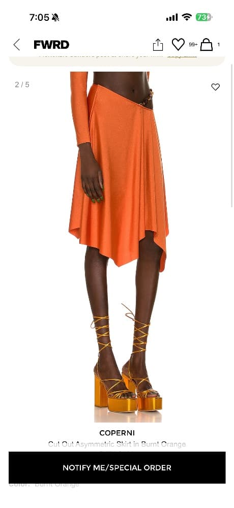Coperni Cut Out Set in Burnt Orange - Image 4