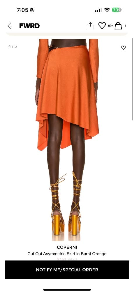 Coperni Cut Out Set in Burnt Orange - Image 2