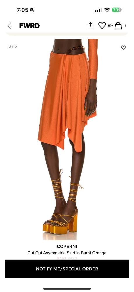 Coperni Cut Out Set in Burnt Orange - Image 5