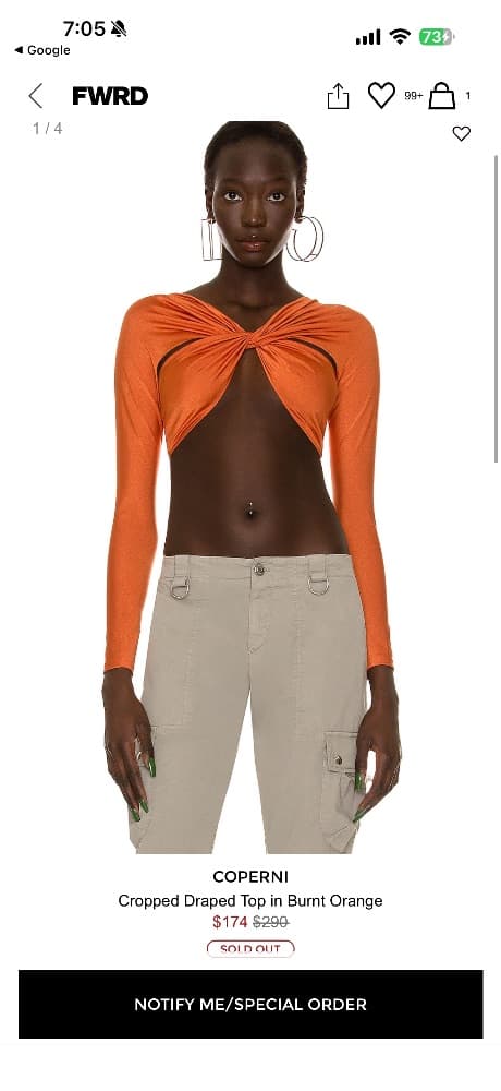 Coperni Cut Out Set in Burnt Orange - Image 3