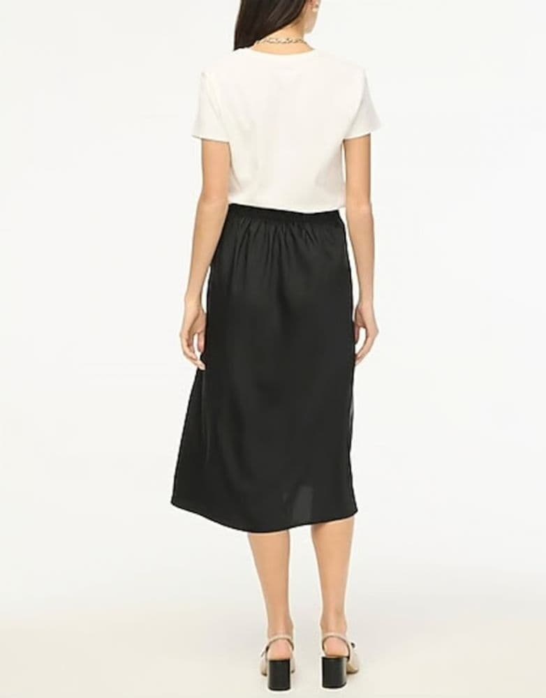 Black Satin Skirt - Image 2