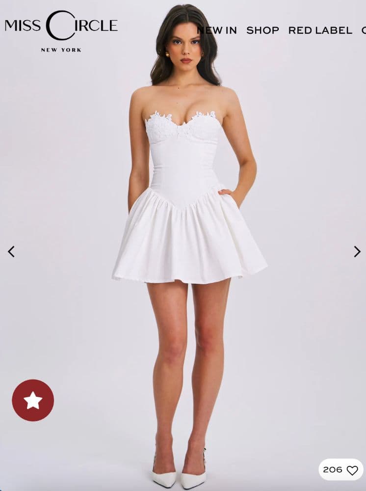 Sacha White Lace Drop Waist Corset Puffy - Image 1