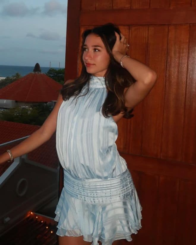 Willow Chiffon Mini Dress - Blue Pepper Mayo - Image 1