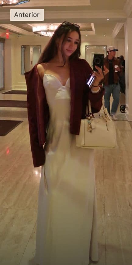 ZARA CHAMPAGNE SATIN LONG DRESS - Image 2