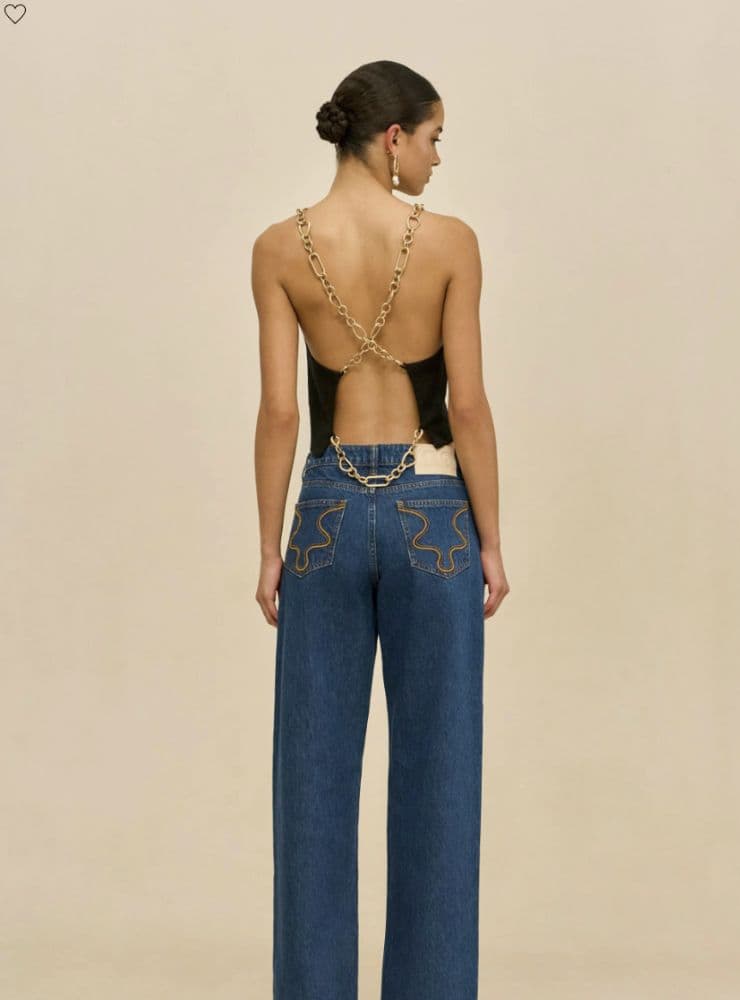 Cult Gaia Joey Top Square Neckline Sleeveless Crop Top in Black - Image 2