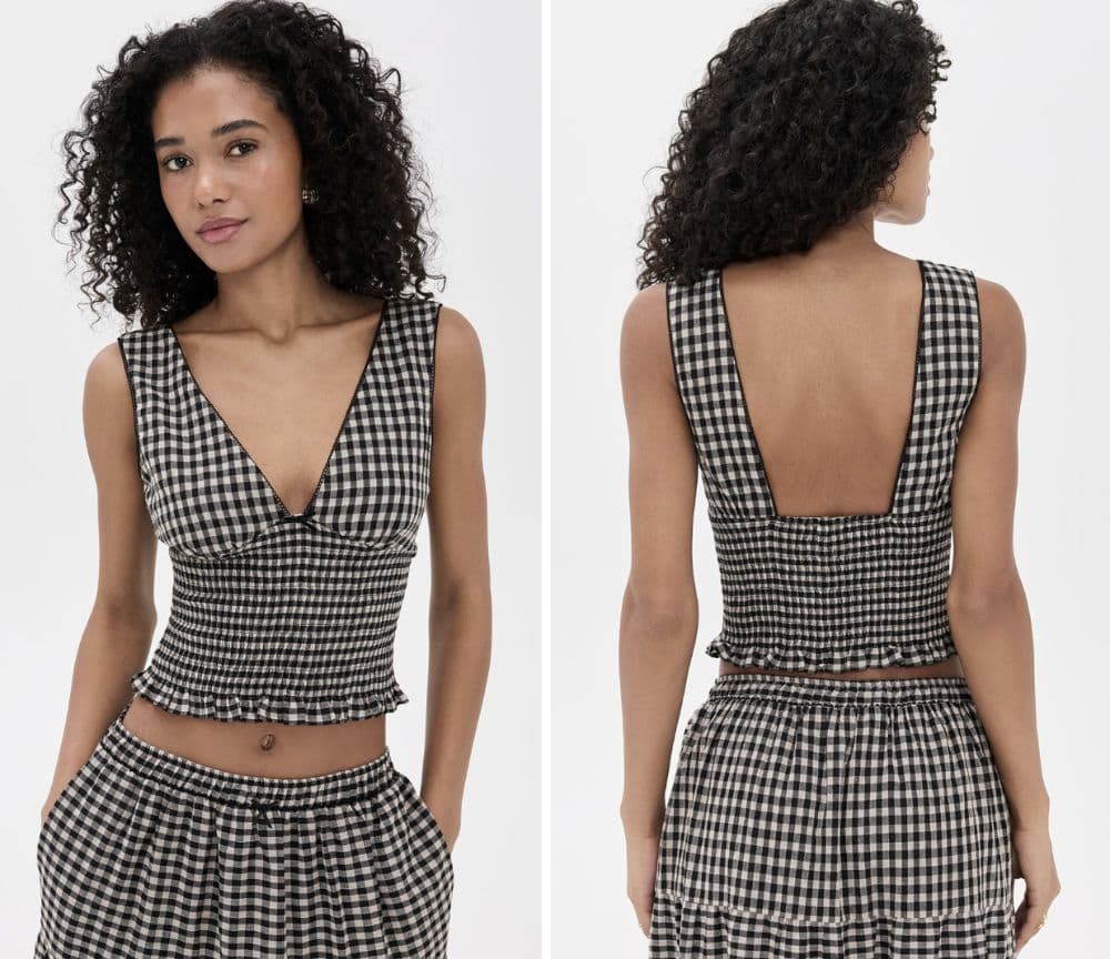 NIA Bleu Top + Skirt Gingham set - Image 2