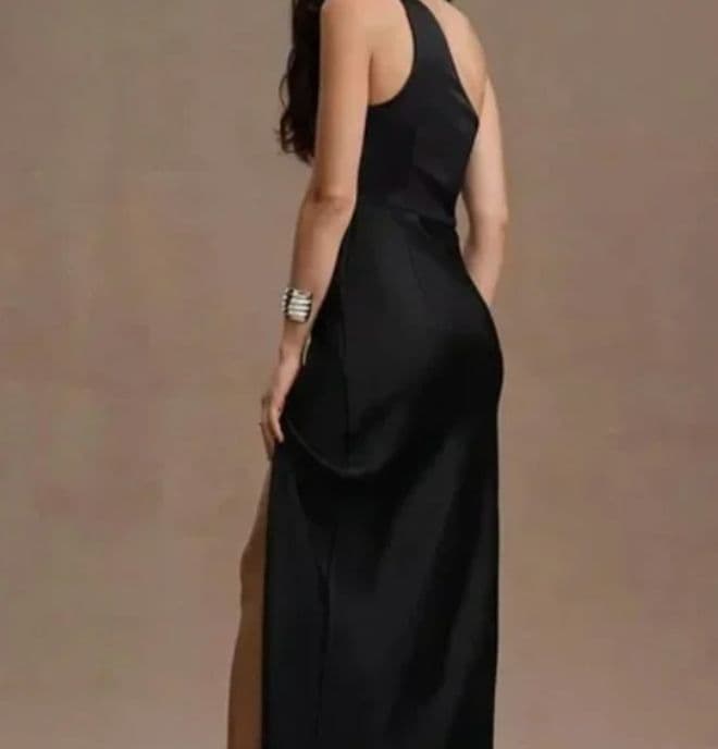 BHLDN Dylan One-Shoulder Satin Side-Slit Gown - Image 3