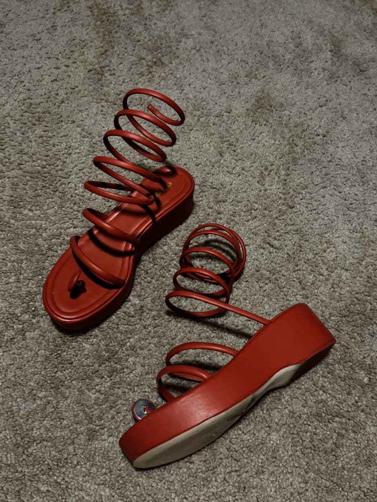Cult Gaia Alba Platform Sandal in Jasper - Image 2
