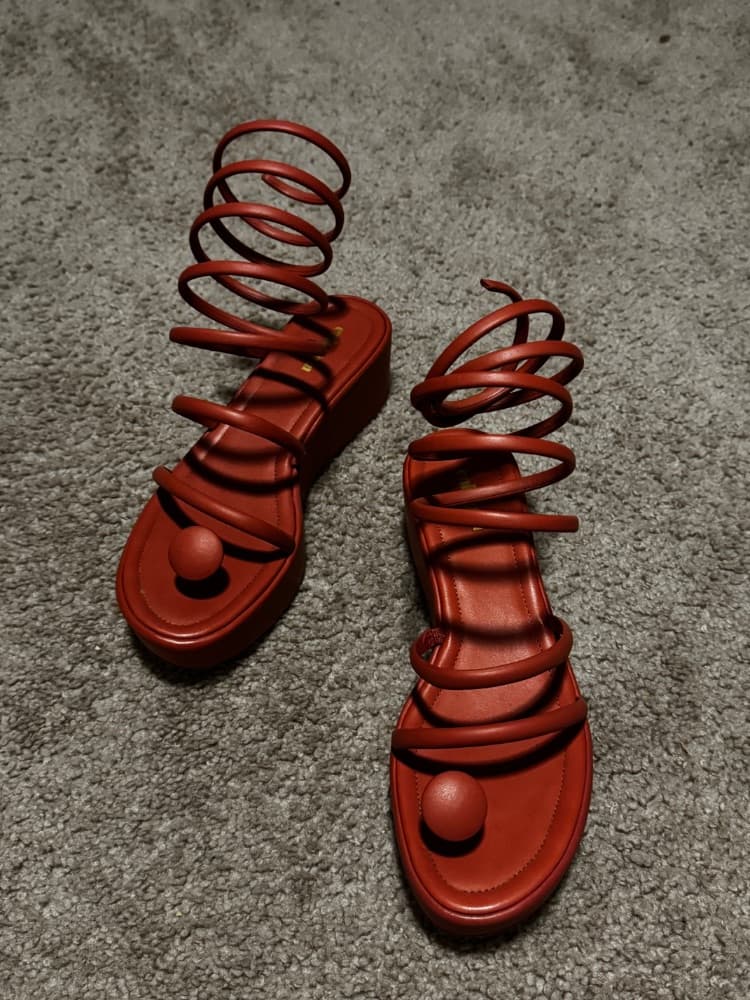 Cult Gaia Alba Platform Sandal in Jasper - Image 3