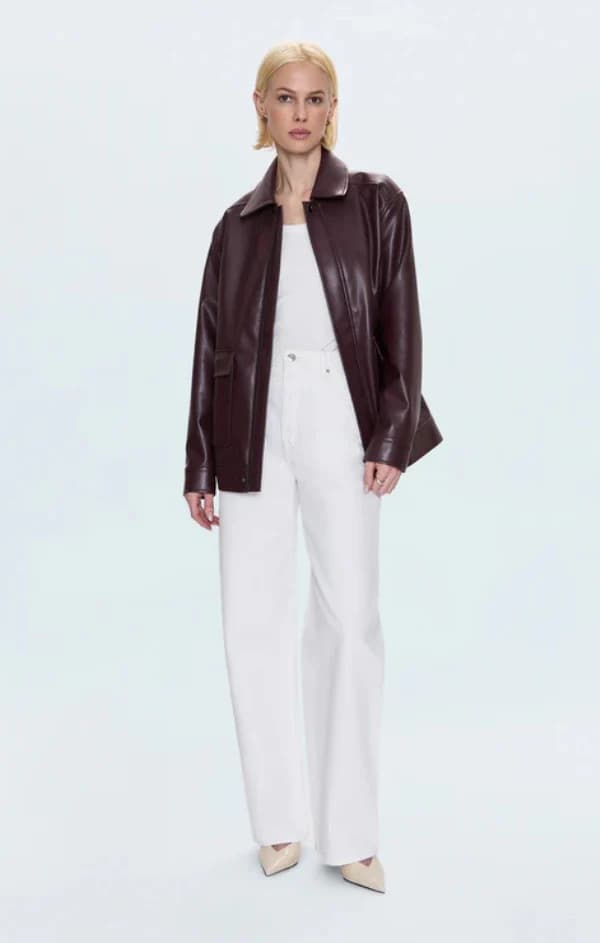 Pistola Valerie Faux Leather Bomber Jacket - Image 2