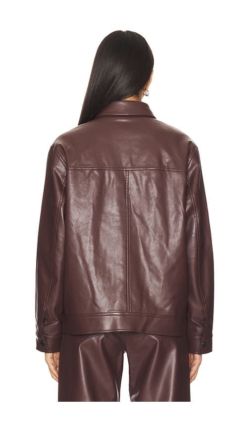 Pistola Valerie Faux Leather Bomber Jacket - Image 4