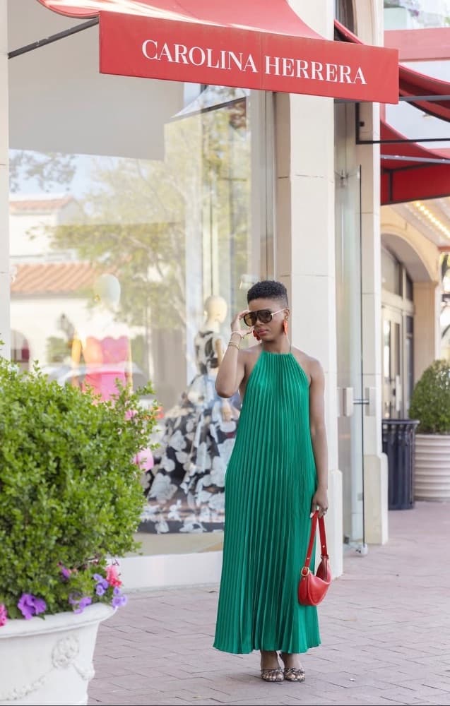 Sézane Layla Chiffon Pleated Midi Dress - Image 1
