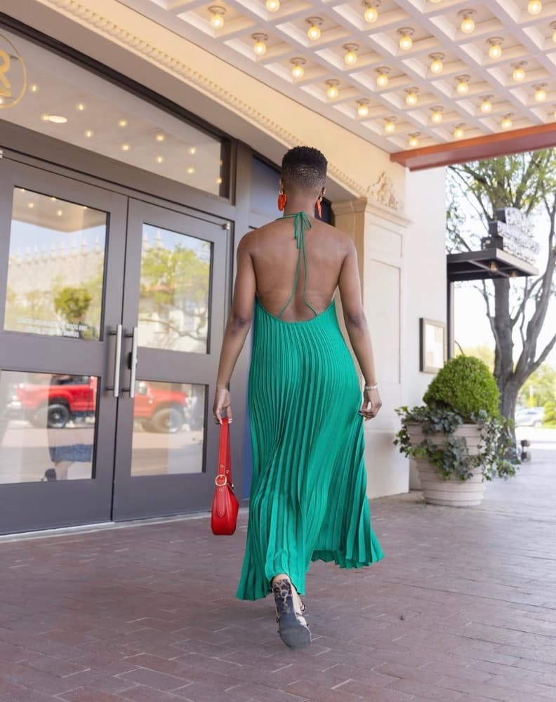 Sézane Layla Chiffon Pleated Midi Dress - Image 2