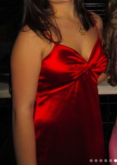 Red Satin Slip Mini Dress - Image 3