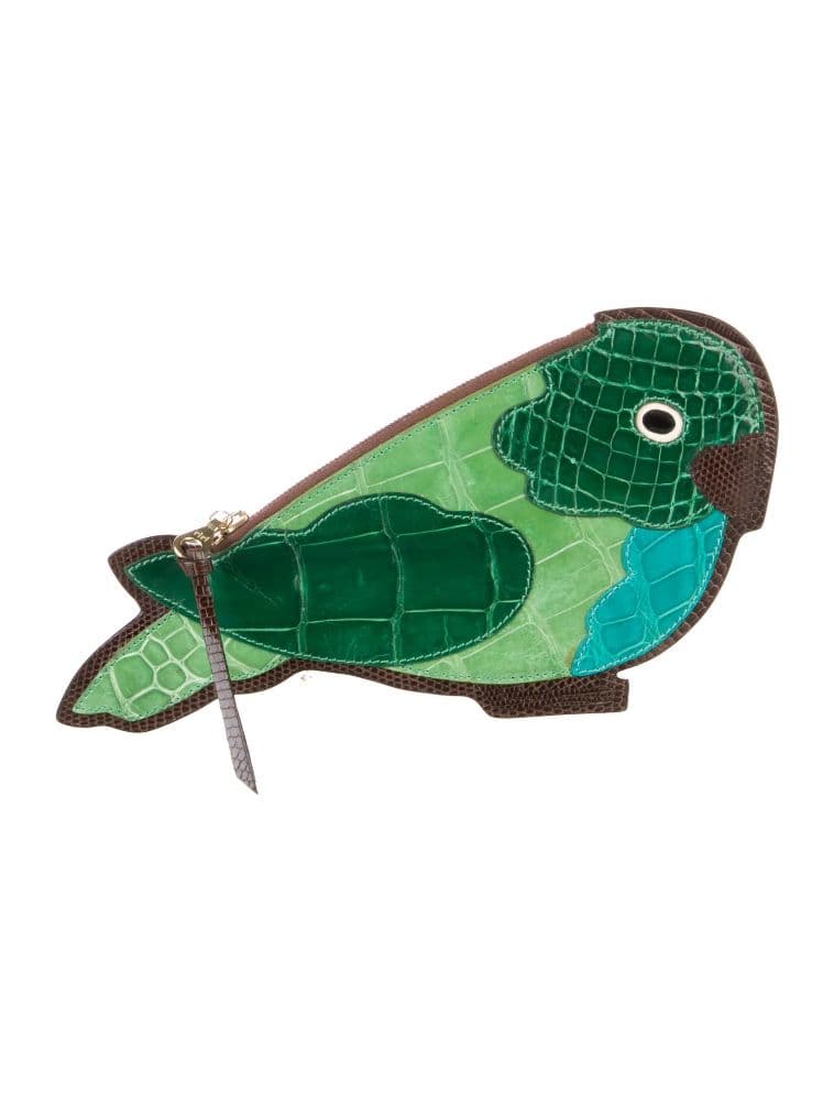 Oscar De La Renta Parrot Coin Purse Clutch - Image 1