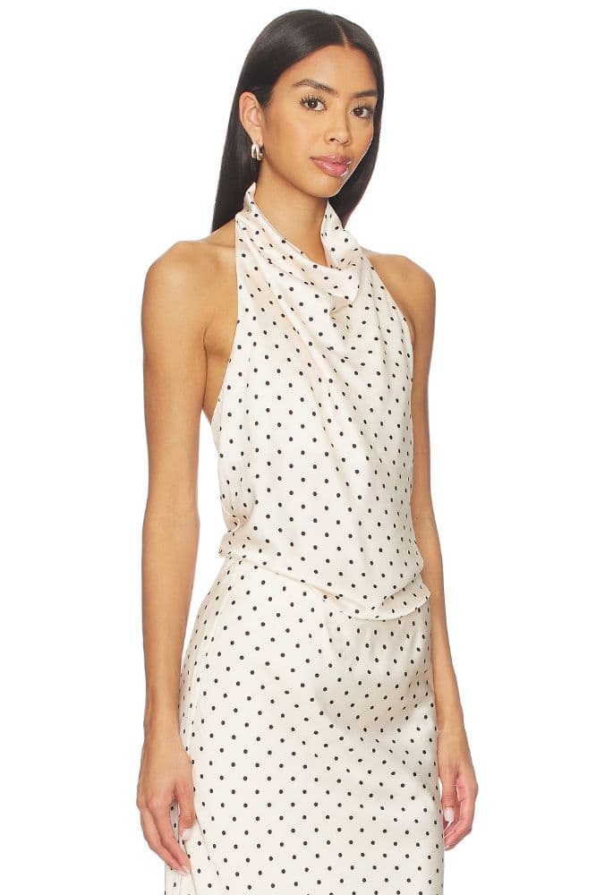 Revolve Polka Dot Midi Skirt and Halter set - Image 1