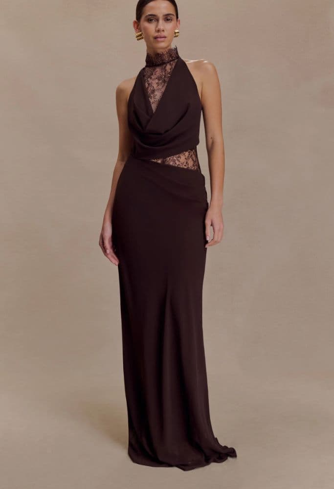 Meshki Lace Halter Maxi Dress - Image 1