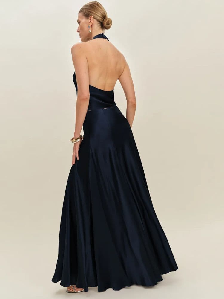 Reformation Navy Sera Silk Two Piece Set - Image 2