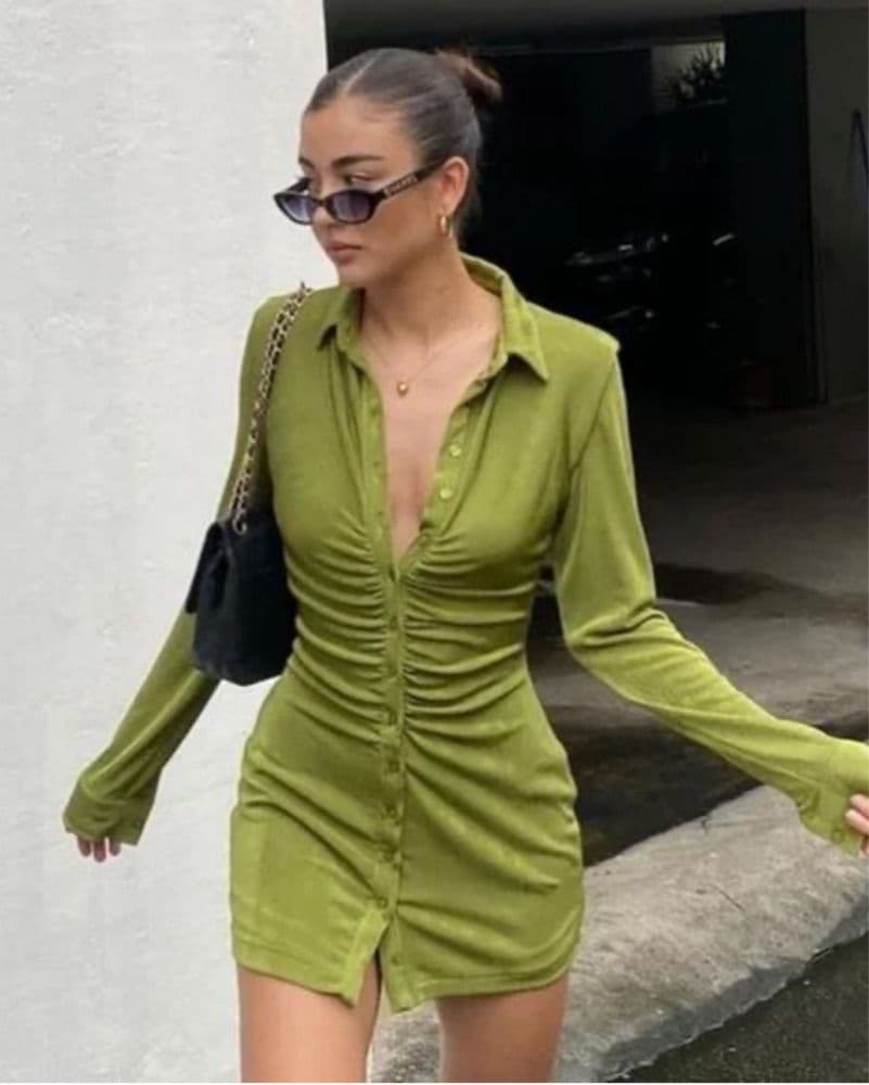 With Jéan Andy Dress — Olive Green - Image 1
