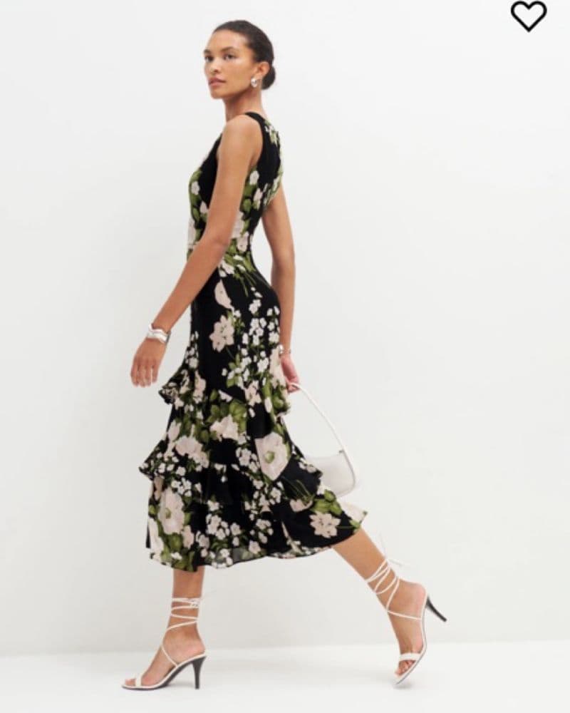 Reformation Magnus Dress — Black Floral - Image 3