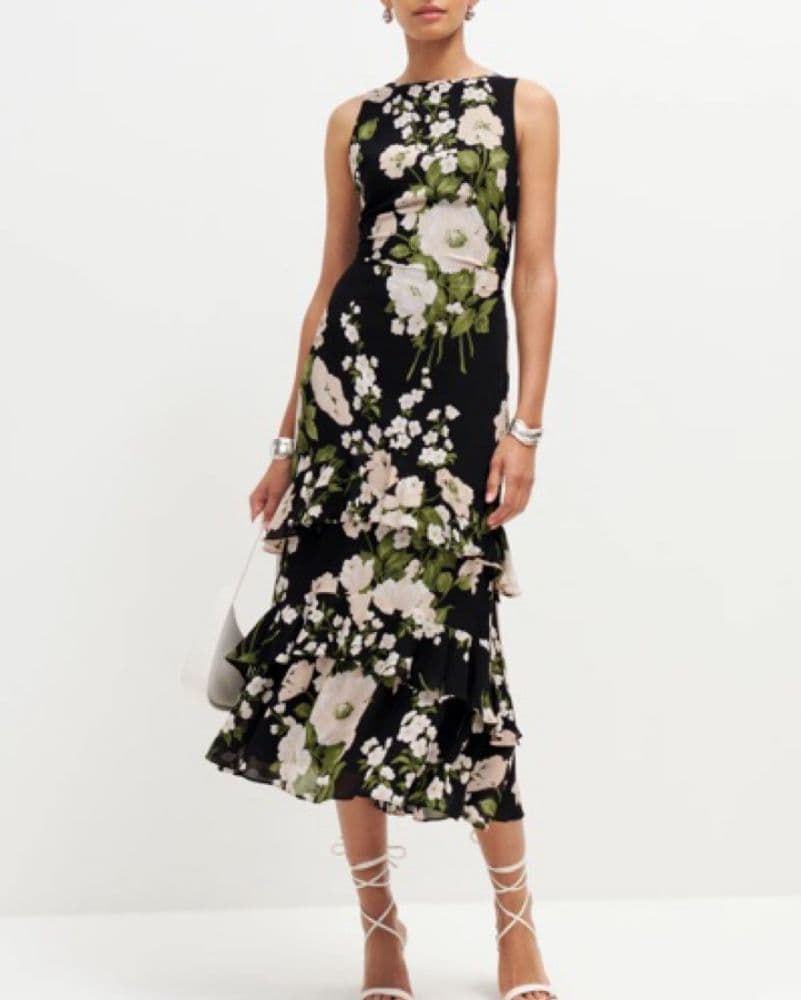 Reformation Magnus Dress — Black Floral - Image 2