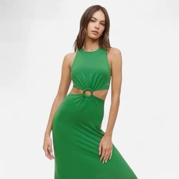 Reformation Crew Knit Dress — Kelly Green - Image 3