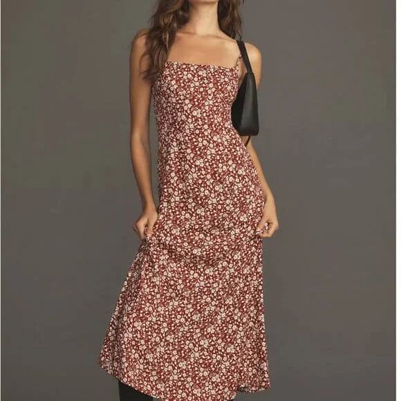 Reformation Liya Dress — Flower Girl (Red Floral) - Image 2