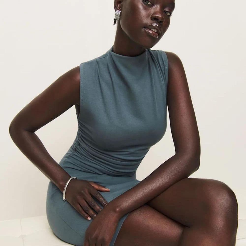 Reformation Alden Knit Dress — Slate - Image 1