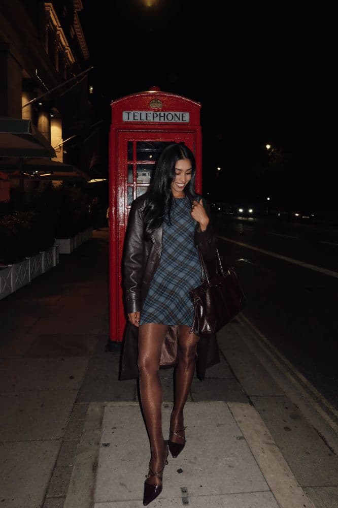 Reformation Plaid Mini Dress - Image 4