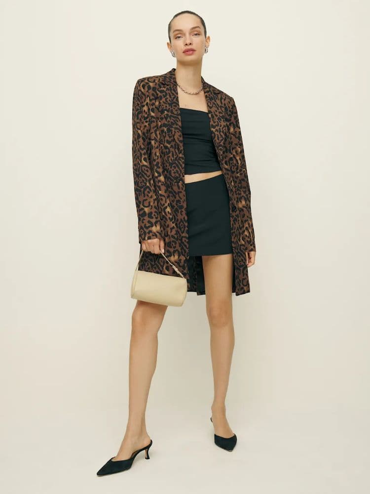 Reformation Leopard Print Blazer Jacket - Image 1