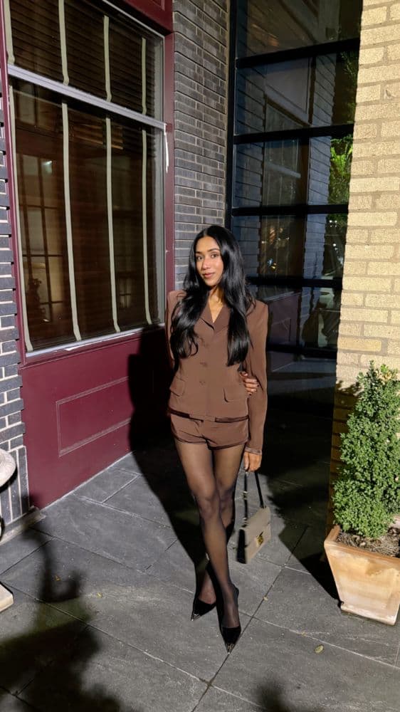 Camila Coelho Brown Blazer & Micro Short Set - Image 2