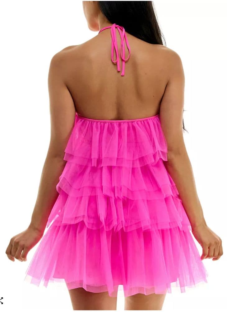Macys Halter Ruffled Tiered Mini Dress - Image 4