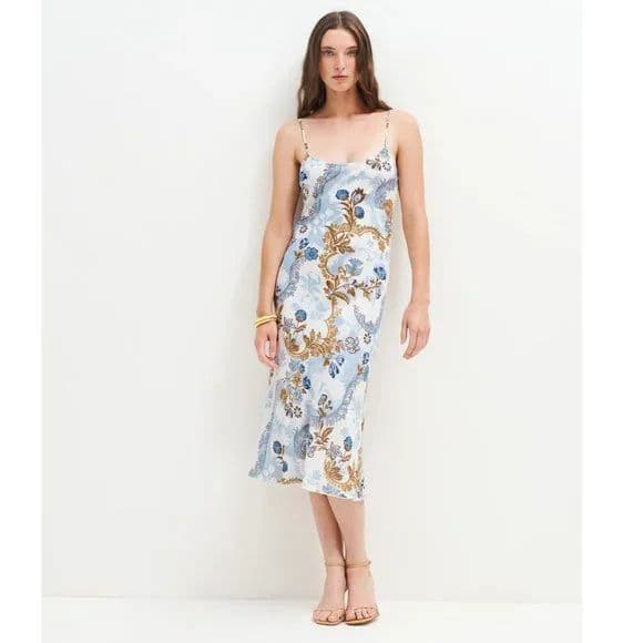 Reformation Emerick Dress — Blue & White - Image 2