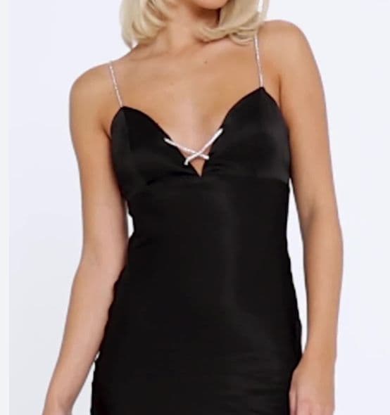 Bardot Diamond Strap Black Maxi Dress - Image 2