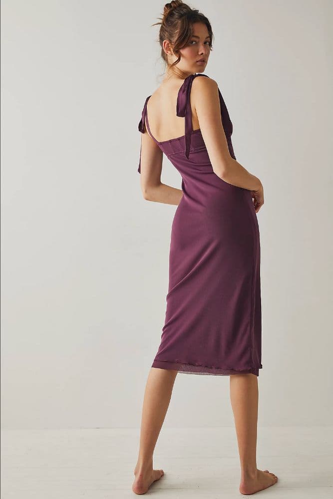 Free People Got Glam Mesh Slip in Fig Jam - Image 3