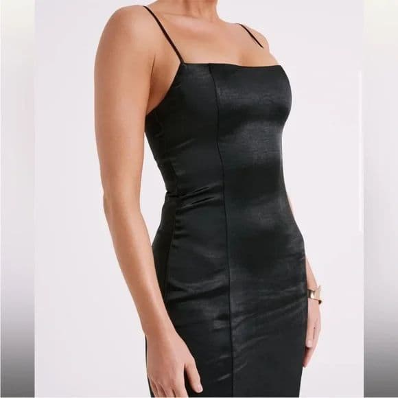 MESHKI Chrisley Satin Maxi Dress With Split - Image 2