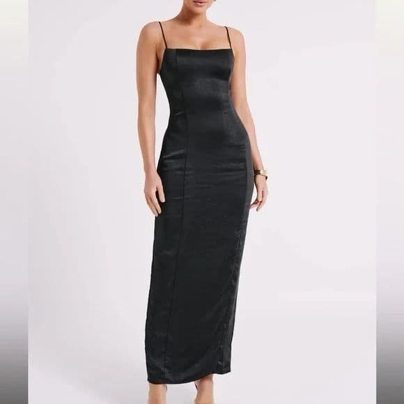 MESHKI Chrisley Satin Maxi Dress With Split - Image 1