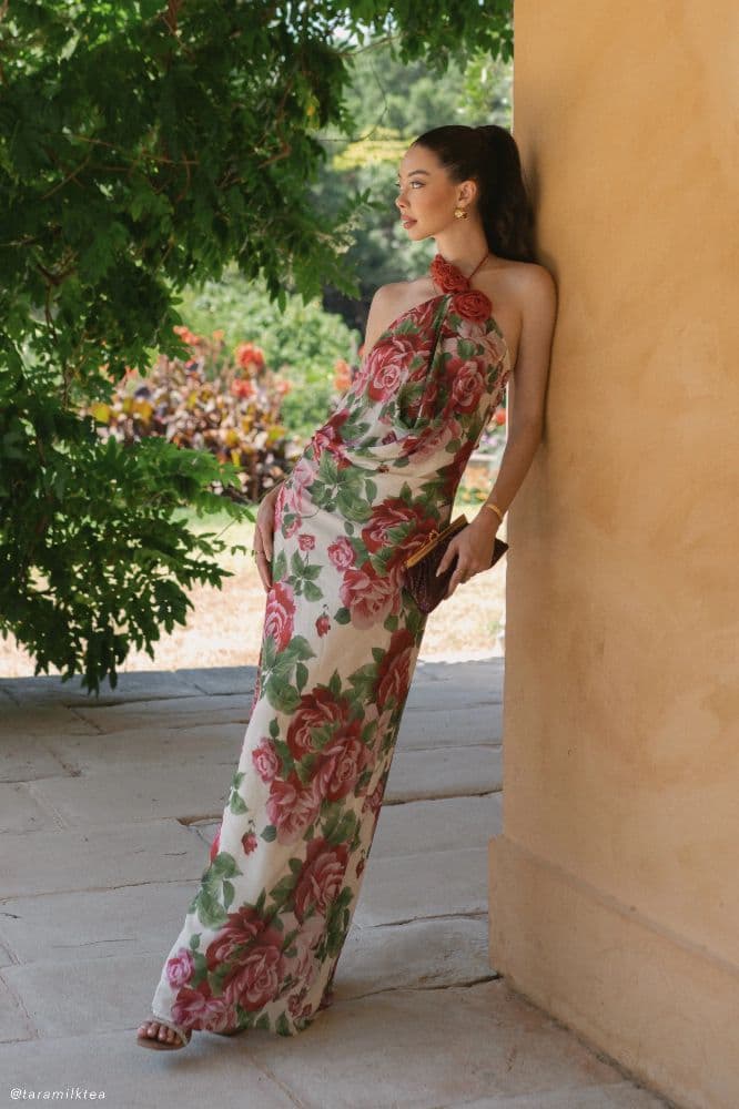 MESHKI Rosalia Cowl Neck Maxi Dress in Sonia Rose Print - Image 1