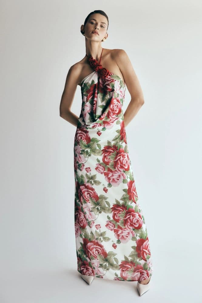 MESHKI Rosalia Cowl Neck Maxi Dress in Sonia Rose Print - Image 2