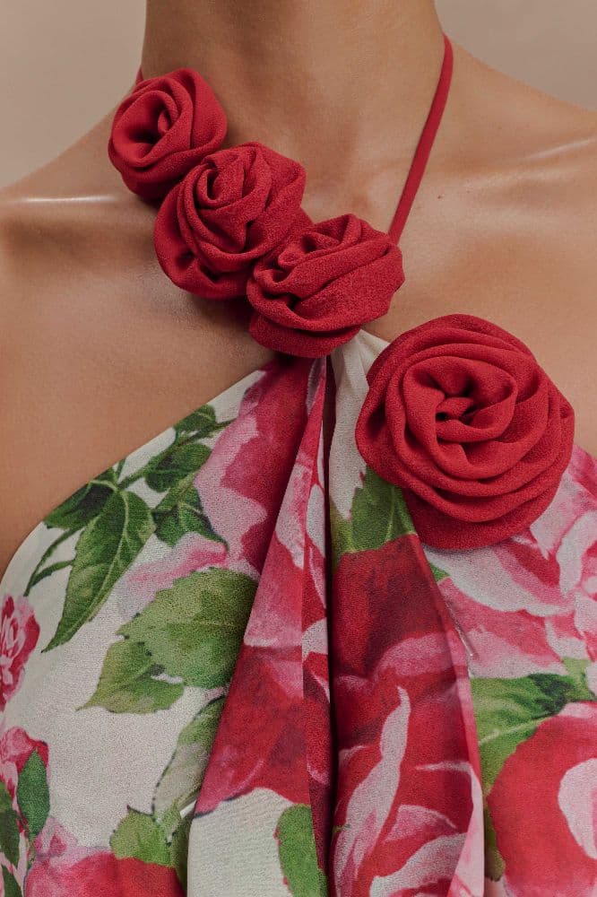 MESHKI Rosalia Cowl Neck Maxi Dress in Sonia Rose Print - Image 3