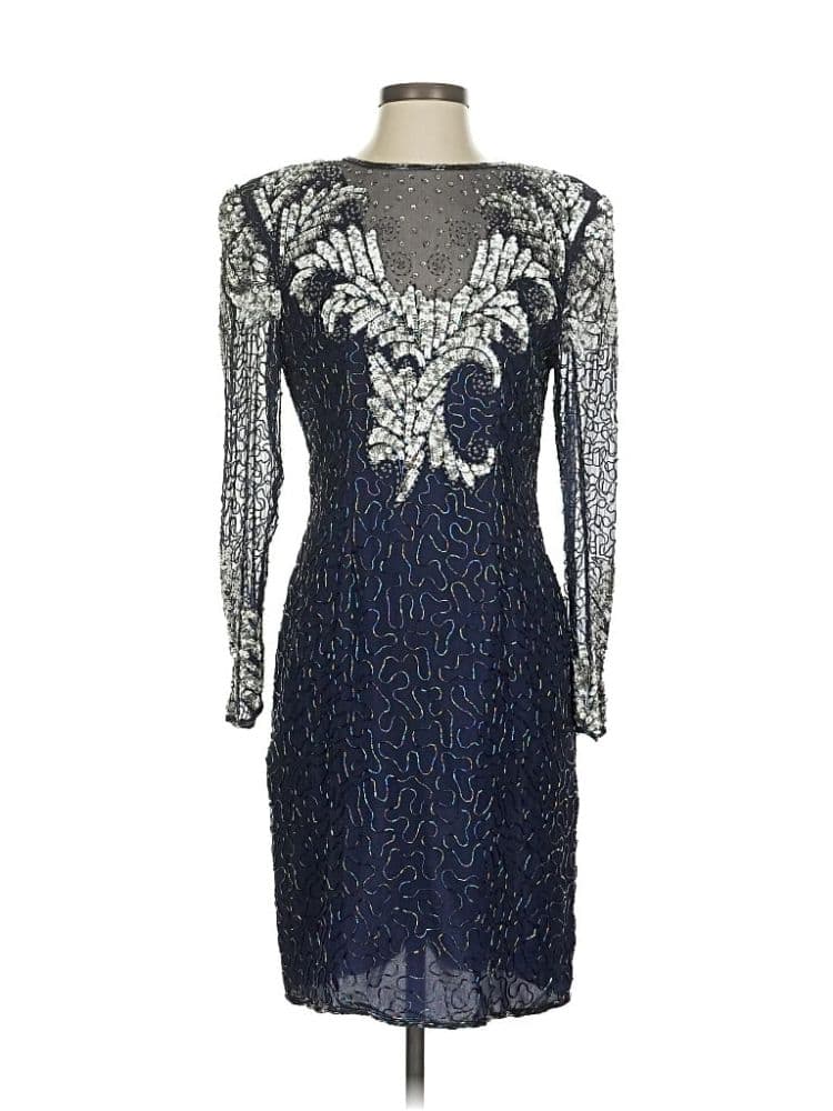 VTG Laurence Kazar Beaded Silk Dress - Image 4