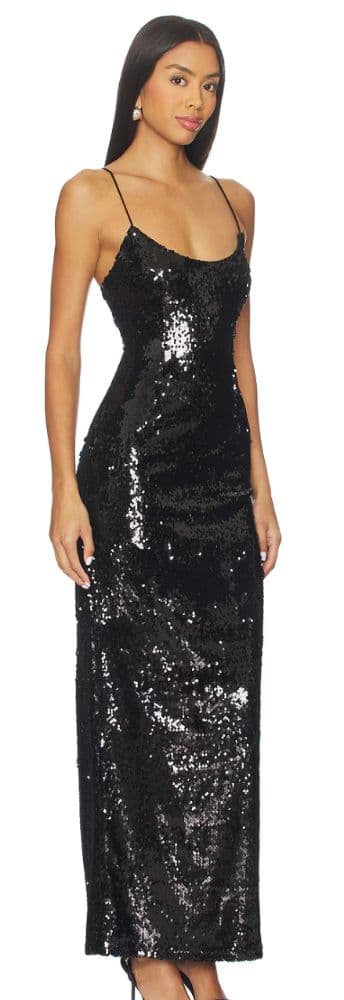 Revolve Black Sequin Dress - Image 5
