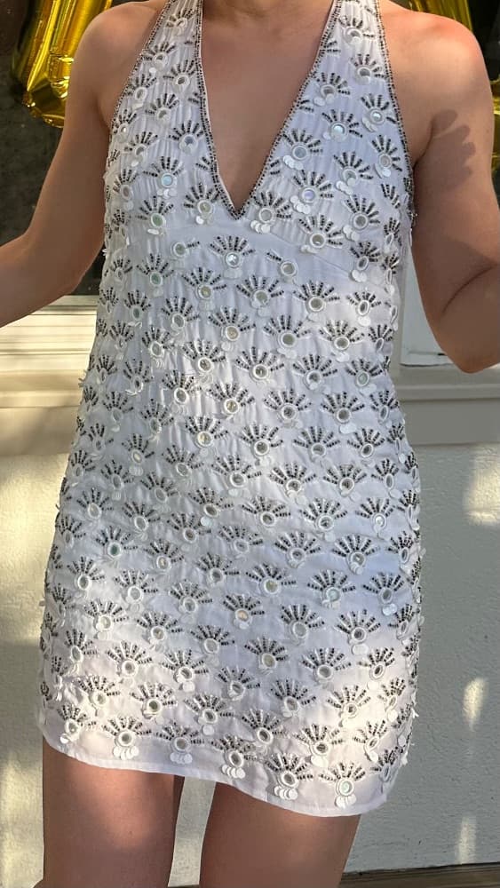 Free People White Beaded Dress - Image 2