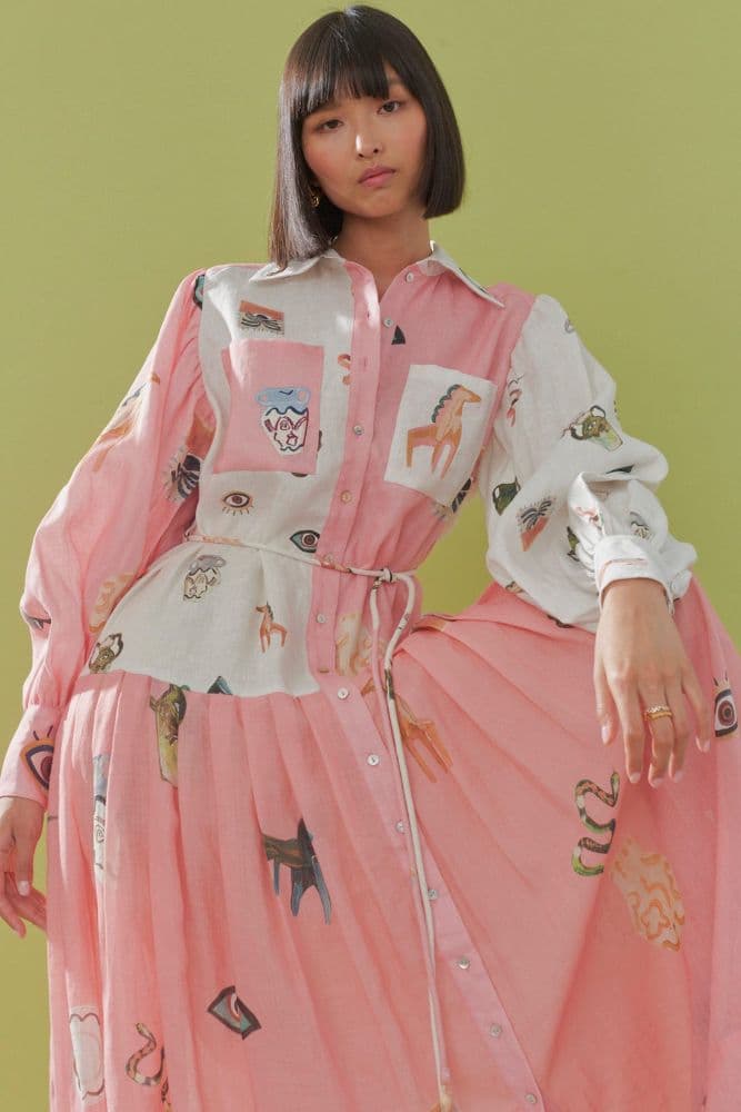 Alemais Cleo Patchwork Midi Dress - Image 3