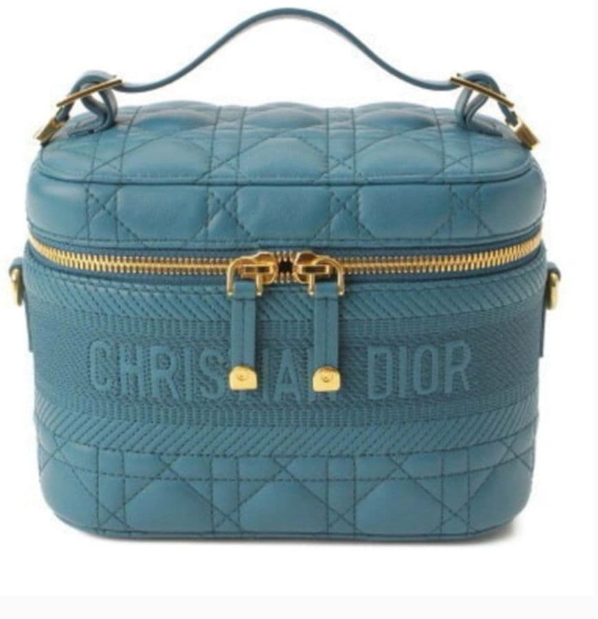 Dior Small Travel Convertible Vanity - Teal Quilted - Image 3