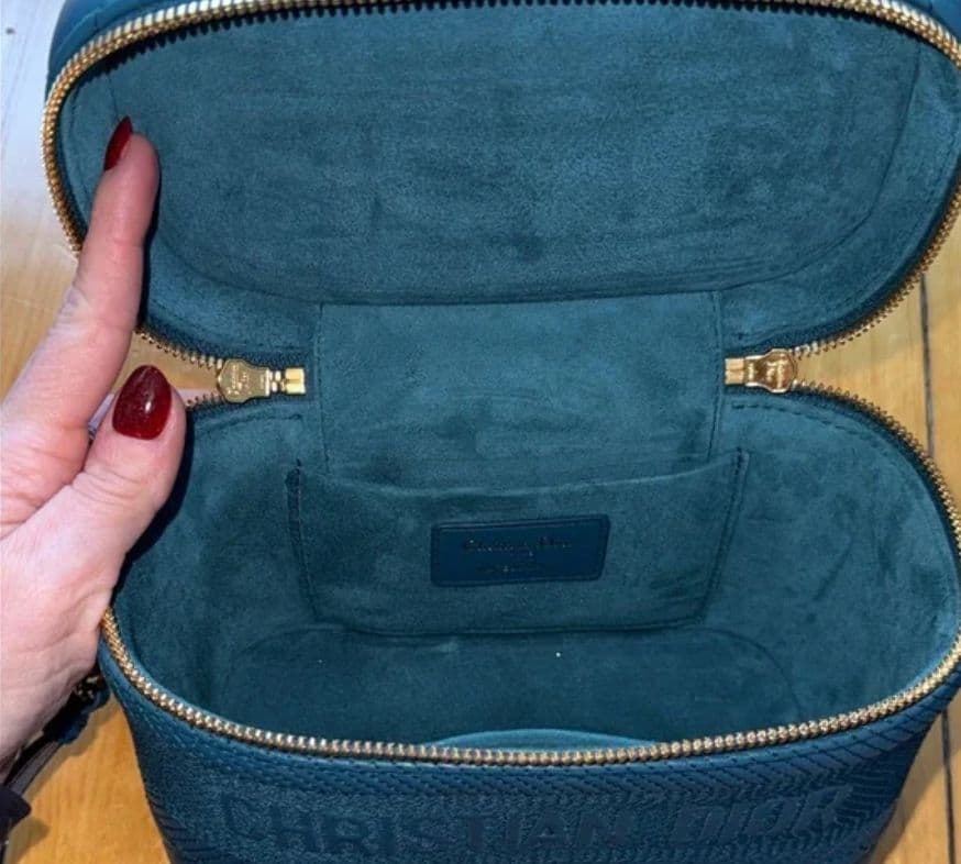 Dior Small Travel Convertible Vanity - Teal Quilted - Image 4