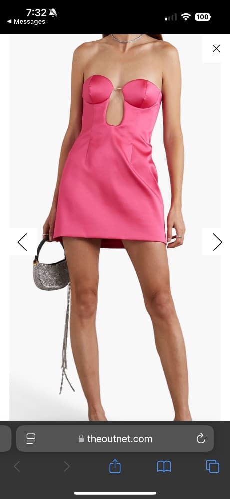 Magda Butrym Strapless Twill Mini Dress - Image 3