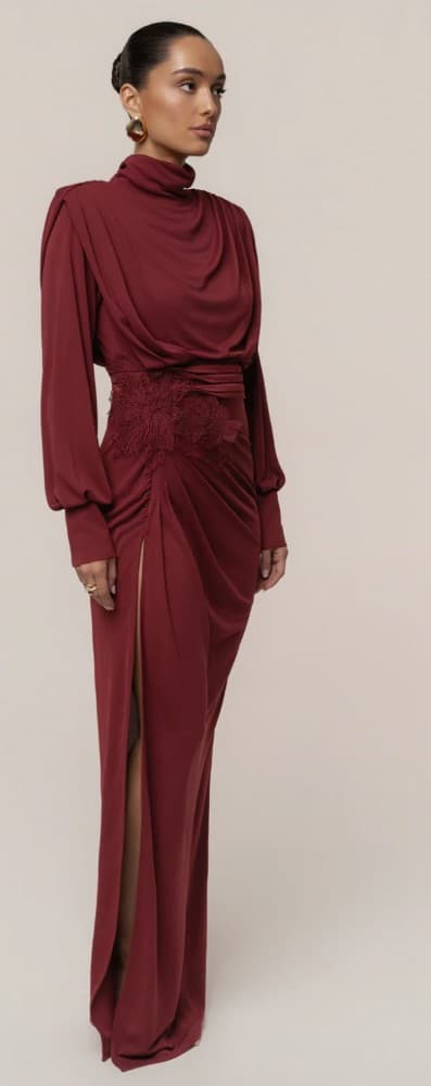 Burgundy Maxi Gown - Image 2
