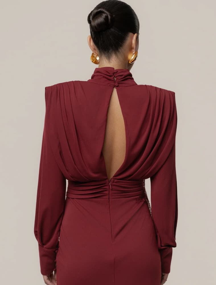 Burgundy Maxi Gown - Image 4